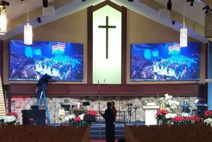 Écran mené pour l'église